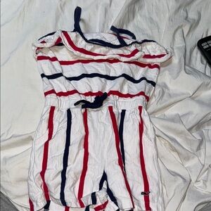 Vineyard Vines Kids' Red and Navy Striped Shirt